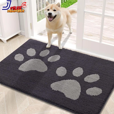 Alfombrilla de puerta para perro para patas fangosas absorbente trampero de suciedad lavable interior antideslizante EE. UU. Foto 1 de 4