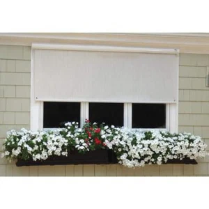 Bali Essentials Horizontal Exterior Roll-Up Shade 84"X84" Vinyl Pre-cut Charcoal - Picture 1 of 5