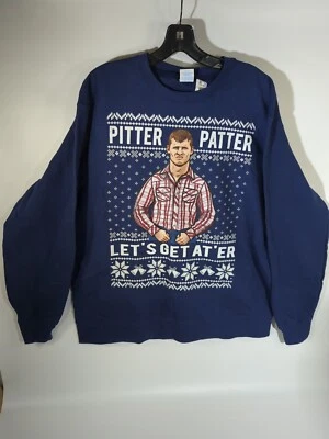 Suéter de Natal feio gola redonda Pitter Patter Lets Get At Er moletons grandes - Imagem 1 de 4