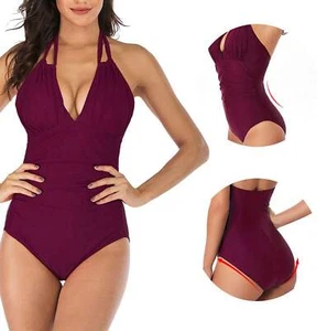 BNWT Claret Tummy Control Swimsuit Swimming Costume Size 10 (Medium) RRP £18.50 - Picture 1 of 2