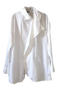 DICE Made In France Size L Cotton Woven Lightweight Topper Top White READ VTG - Picture 1 of 14