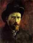 van gogh A3 photo self portrait with dark felt hat 1886