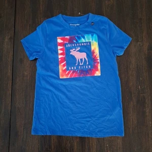 Abercrombie & Fitch Shirt Girls 13/14 Tie Die Blue Tee Ub - Picture 1 of 9