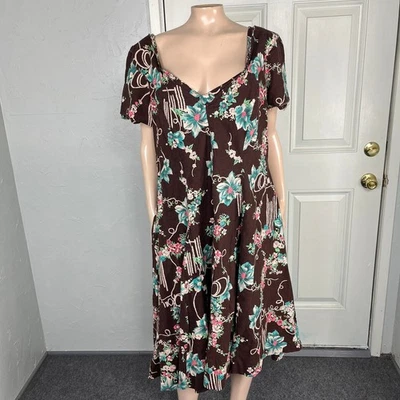 Vestido vintage años 70 para mujer hecho a mano fiesta floral algodón pradera bohemio M3-16 Foto 1 de 4