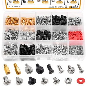 mankk 502PCS Computer Screw Assortment Kit Motherboard Standoffs Screws... - Afbeelding 1 van 5
