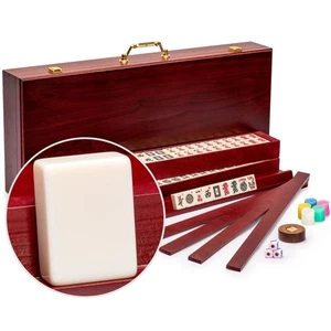 American Mahjong "Classic Royale" 166-Tile Pusher Wood Case US-AM008-A New - Picture 1 of 9