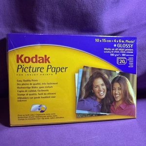 Kodak Picture Paper Glossy 20 Sheets of 4x6” 10x15cm NEW Sealed - Zdjęcie 1 z 3