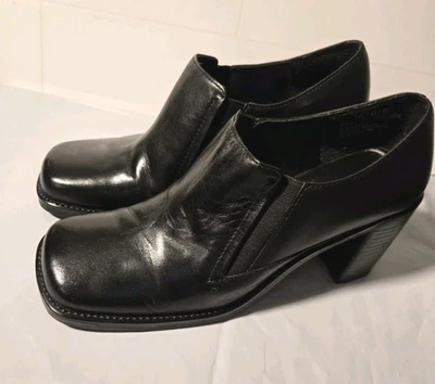 Женская обувь Apostrophe размер 7 м Gillian черная кожа толщина 3 дюйма каблук - Изображение 1 из 4