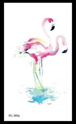 ROSIE'S TATTOO BOUTIQUE 🦩 FLAMINGO Temporary Tattoo Pink Adult Body Art Transfers Small 9x6Cms Stickers