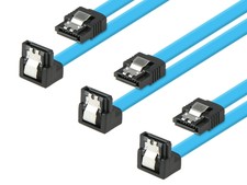 3-Pack SATA Cable 90 Degree Right Angle SATA III 6.0 Gbps, SATA Cable 18 Inches