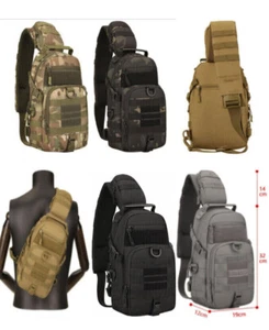 Tactical Molle Chest Bag Sling Shoulder Pack Messenger Backpack Travel Outdoor - Picture 1 of 15