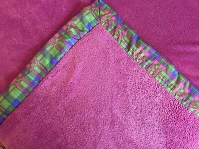 VTG Satin Trim Blanket Purple Bedspread 108” X 90”Country Cottage Velvet - Image 1 of 4