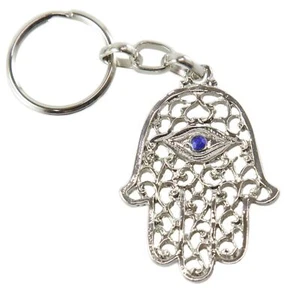LUCKY HAMSA Schlüsselanhänger Ring Evil Eye Amulett Anhänger Judentum Kabbala Jewish Charm - Bild 1 von 6