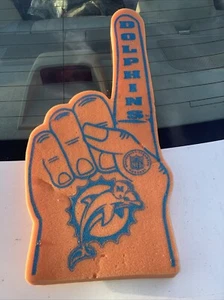 Miami Dolphins Orange Foam Finger NFL Football Vintage. Old Miami Logo. - Picture 1 of 5