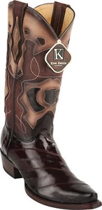 BOTA DE VAQUERO OCCIDENTAL KING EXÓTICO HOMBRE MARRÓN PUNTA DE CORTE GENUINA ANGUILA 94DRD0816 EE - Imagen 1 de 3