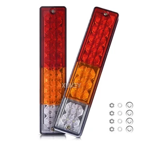 2X LED Trailer Stop Turn Tail Light,Boat Rectangle Reverse Brake Rear Lamp Truck - Foto 1 di 8