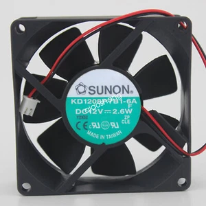 KD1208PTB1-6A SUNON Cooling Fan DC12V 2.6W 80x80x25mm 2pin Daul ball New - Picture 1 of 1