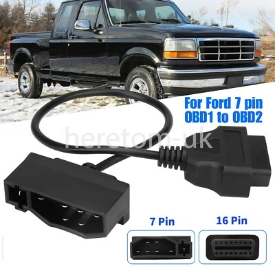 For FORD EFI 7 Pin Male OBD1 to OBD2 OBDII 16 Pin Diagnostic Adapter New Cable - Image 1 of 4