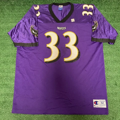 Vintage Baltimore Ravens Jersey Mens Size 52 Priest Holmes Champion Purple #33 Cover
