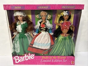 NEW VTG 1994 Dolls of the World Barbie Set  Irish/German/Polynesian - Picture 1 of 11