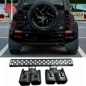 Khan Look Exhause Pipe fits for Defender 110 130 2020-2025 3PC Black Tailpipe - Picture 1 of 12