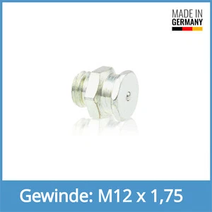 DIN 3404 T1B M12 x 1,75 Stahl verzinkt Flachschmiernippel Schmiernippel - Picture 1 of 1