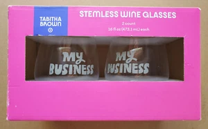 2 copas de vino Tabitha marrón para Target sin tallo grabadas con "Mi negocio" 16 oz - Imagen 1 de 6