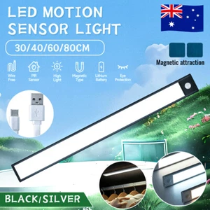 LED Rechargeable Magnetic Cabinet Motion Sensor Under Closet Light Dimmable Lamp - Picture 1 of 16