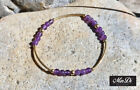 14k Yellow Gold Filled Stackable Bracelets With Amethyst.
