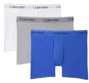 Men's Calvin klein Micro Stretch 3-Pack Boxer Brief color Blue/Grey/white - Picture 1 of 8