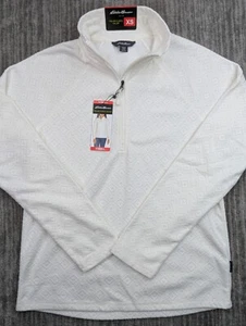 Eddie Bauer Women's 1/4 Zip White Polar Fleece Pullover Aztek Size XS NWT - Picture 1 of 13