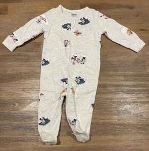 Baby size 00 long sleeve zip Disney Mickey Mouse Christmas Coverall  NEW 3498 - Picture 1 of 9