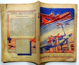 VINTAGE QUADERNO NOTE BOOK STORIA DELL'AVIAZIONE ANNI 50 - Bild 1 von 2