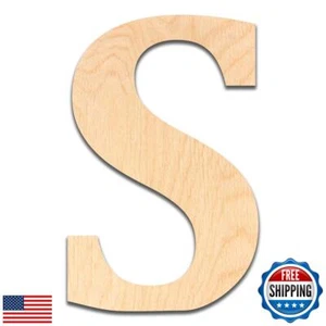 6” Tall Wooden Letter S – 1/4” Thick Baltic Birch – Paintable DIY Decor, Sign - Picture 1 of 5