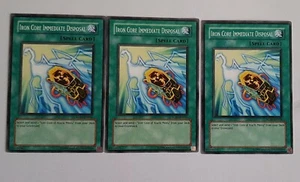 YU gi Oh cards x 3 Playset Iron Core Immediate Disposal RGBT EN056 Spell UL vers - Picture 1 of 2