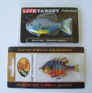 2 Swimbait Fishing Lures Live Target Sunfish BPS XPS Z9R Neon Bluegill - Picture 1 of 7
