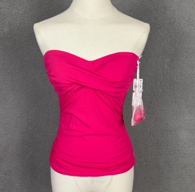 Anne Cole Women's Twist Front Bandeaukini Convertable Pink Extra Small NWT's. - Image 1 of 4