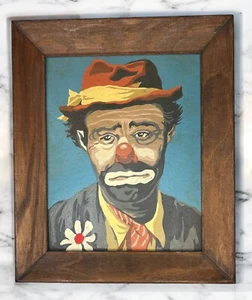 Vintage Paar (2) Malen nach Zahlen Clowns gerahmt. VNC - Bild 1 von 4