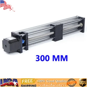 100mm-300mm CNC Linear Guide Rail Slide Stage Actuator W/ Nema 23 Stepper Motor - Picture 1 of 9