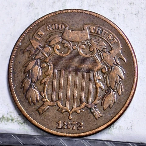 1872 Two Cent Piece - XF Details (#47132) Cover