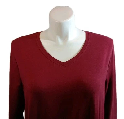 Maxi Vestido QVC Denim & Co Jersey Perfecto Manga 3/4 Cuello en V Cintura Emp 3x A227194 Foto 1 de 4