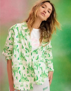 Aerie x WICKED Seersucker L/S Shirt Women’s sz XS Textured Button Up - Picture 1 of 10