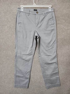 J Crew High Rise Girlfriend Chino Pants Womens 8 Gray Straight Leg Stretch2 - Picture 1 of 8