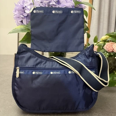 Lesportsac Iconic Navy Blue Crossbody Hobo Shoulder BAG 2 pieces - Image 1 of 4