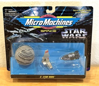 De colección Nuevo 1995 Star Wars X #10 Micro Máquinas Paquete de 3 Set Estrella de la Muerte II Skyhopper Foto 1 de 4