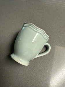 Lenox French Perle Bead Mug Ice Blue Scalloped Stoneware Cup 12 oz - Picture 1 of 4