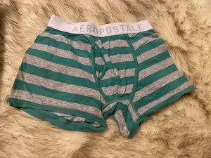 Calzoncillos boxer Aeropostale para hombre talla pequeña aguamarina/gris a rayas nuevos sin etiquetas mezcla de algodón - Imagen 1 de 3