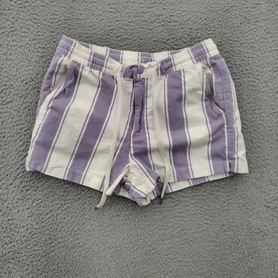 Pantalones Cortos American Eagle Para Hombre Medianos Púrpura Blanco Rayas Algodón Cordón Foto 1 de 4