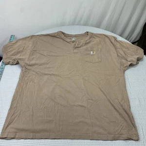 Camiseta de trabajo Carhartt Henley para hombre 3XL cuello holgado manga corta - Imagen 1 de 5