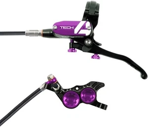 Hope Tech 4 V4 Disc Brake and Lever Set - Front, Hydraulic, Post Mount, Purple - Picture 1 of 3